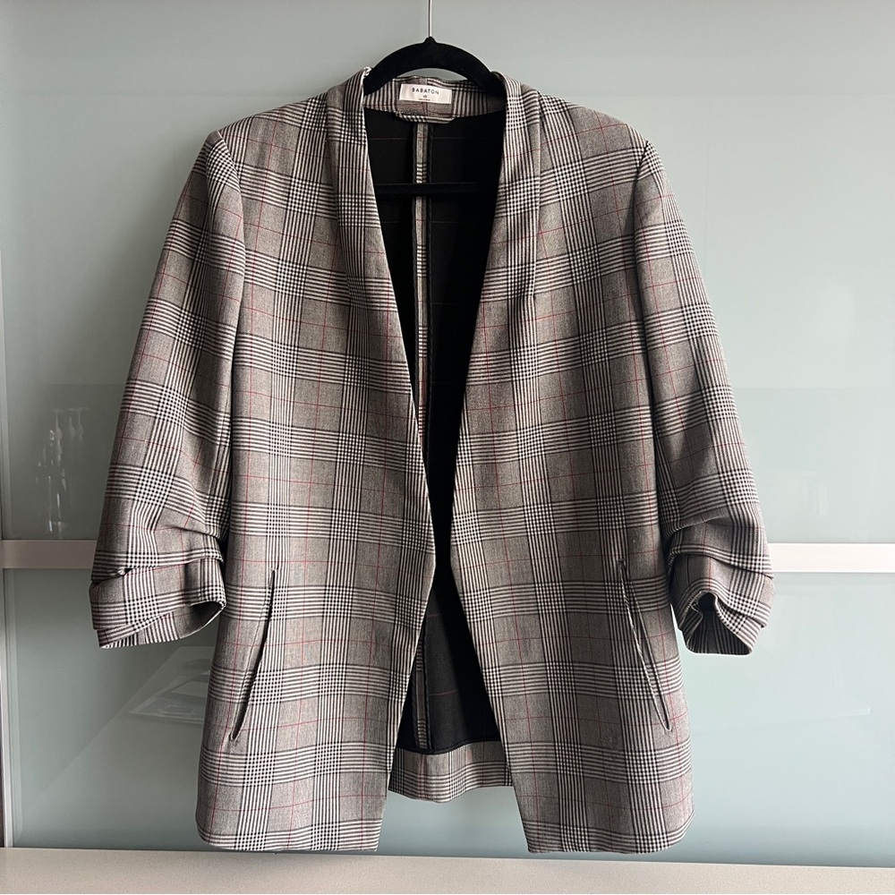 Aritzia Babaton Power Blazer Plaid